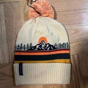 NWT Sunrise Mountain United By Blue Pom Beanie Hiking Marigold Hat